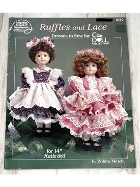 Ruffles and Lace Dresses to Sew for 14" Katie Craft Doll Needlework Booklet 8410